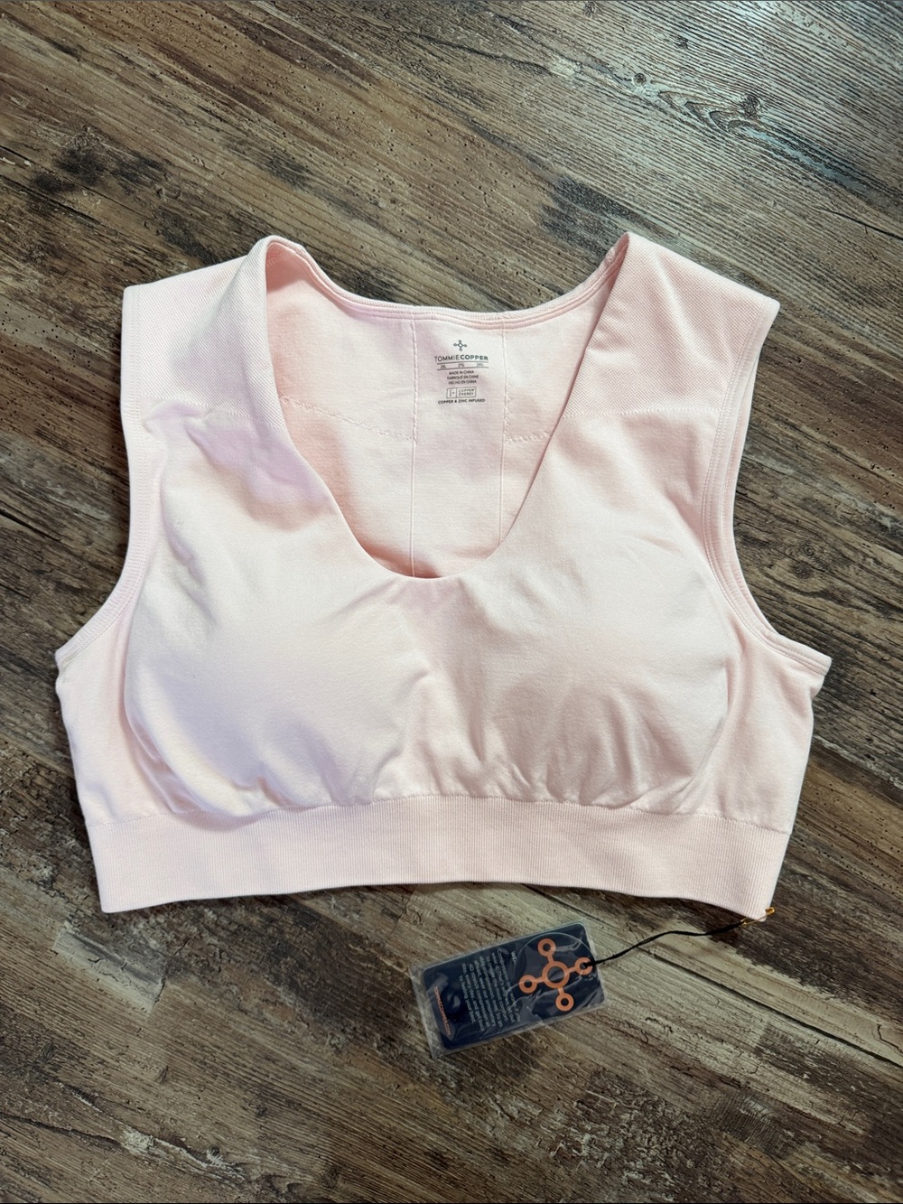 Tommie Copper Back Support Seamless Bra Pale Pink Size 2XL NWT
